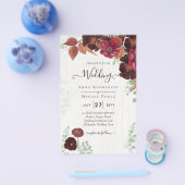 BUDGET All-in1素朴秋マルーン結婚ブルゴーニュ チラシ (シングル)