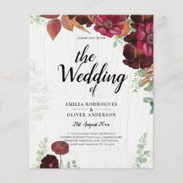 BUDGET All-in1素朴秋マルーン結婚ブルゴーニュ チラシ