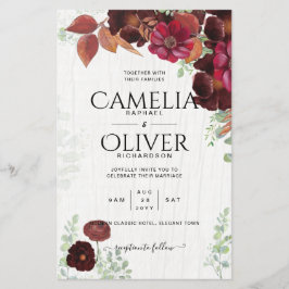 BUDGET All-in1素朴秋マルーン結婚ブルゴーニュ チラシ