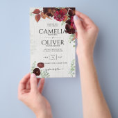 BUDGET All-in1素朴秋マルーン結婚ブルゴーニュ チラシ (ハンドル)