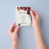 BUDGET All-in1素朴秋マルーン結婚ブルゴーニュ チラシ (手)