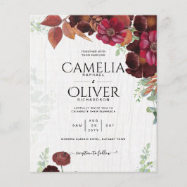 BUDGET All-in1素朴秋マルーン結婚ブルゴーニュ チラシ