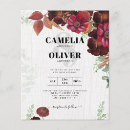 BUDGET All-in1素朴秋マルーン結婚ブルゴーニュ チラシ