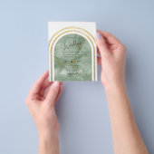 BUDGET All-in1金ゴールドグリーンセージ大理石アー結婚チ チラシ (手)