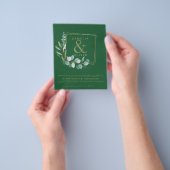 BUDGET All-in-1グリーン金ゴールドリースQRコード結婚s チラシ (手)