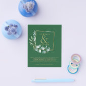 BUDGET All-in-1グリーン金ゴールドリースQRコード結婚s チラシ (シングル)