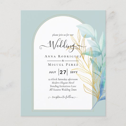 BUDGET All-in-1シーグラス金ゴールドリーフ結婚セージ (正面)