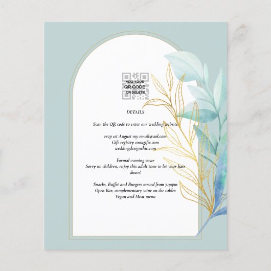 BUDGET All-in-1シーグラス金ゴールドリーフ結婚セージ チラシ (裏面)