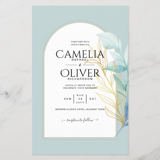 BUDGET All-in-1シーグラス金ゴールドリーフ結婚セージ チラシ (正面)