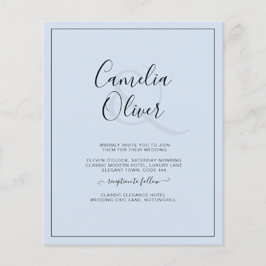 BUDGET All-in-1モノクロアンパサンド結婚の チラシ (正面)