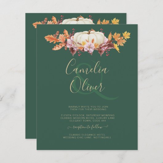 BUDGET All-in-1秋パンプキングリーン金ゴールド結婚ズ (正面/裏面)