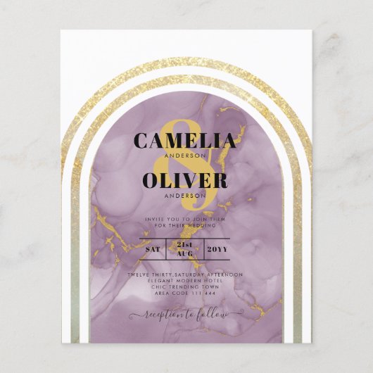 BUDGET All-in-1金ゴールドピンク大理石アーチズフライ結婚ー チラシ (正面)