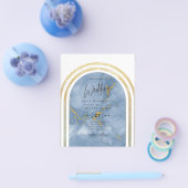 BUDGET All-in-1金ゴールドブルーマーブルアーチ結婚ズ チラシ (シングル)