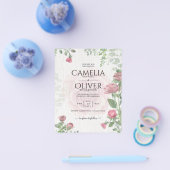 Budget All-in-1 Dusty Pink Roses Floral Wedding チラシ (シングル)