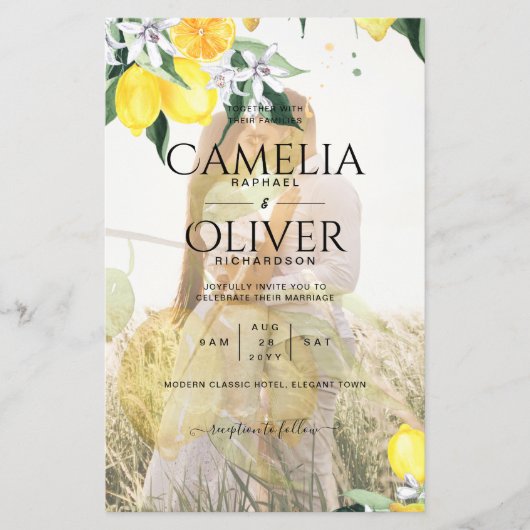 BUDGET All-in-1 PHOTO OVERLAYレモン結婚のQR チラシ (正面)