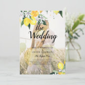 BUDGET All-in-1 PHOTO OVERLAYレモン結婚のQR 招待状 (スタンド正面)
