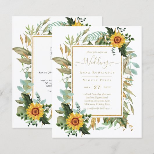 BUDGET All-in-1 Sunflowers素朴 Greenery結婚's (正面/裏面)