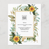 BUDGET All-in-1 Sunflowers素朴 Greenery結婚's (裏面)