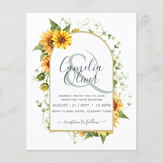 BUDGET All-in-1 Sunflowers素朴 Greenery結婚's チラシ (正面)