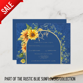 BUDGET All-in-1 Sunflowers 素朴 BLUE結婚's ポストカード