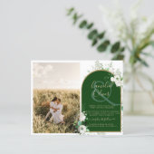 Budget All-in-1 White Roses GreenのQRコ結婚ード (スタンド正面)