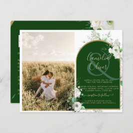 Budget All-in-1 White Roses GreenのQRコ結婚ード