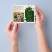 Budget All-in-1 White Roses GreenのQRコ結婚ード チラシ (手)