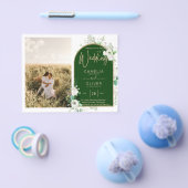 Budget All-in-1 White Roses GreenのQRコ結婚ード チラシ (シングル)