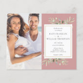 Budget All In One Photo Dusty Rose Wedding Invite (正面)