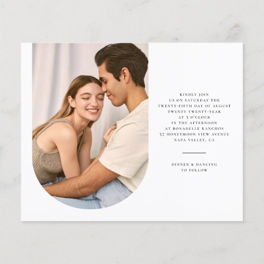 Budget Arch エレガント Boho Minimalist写真結婚の (裏面)