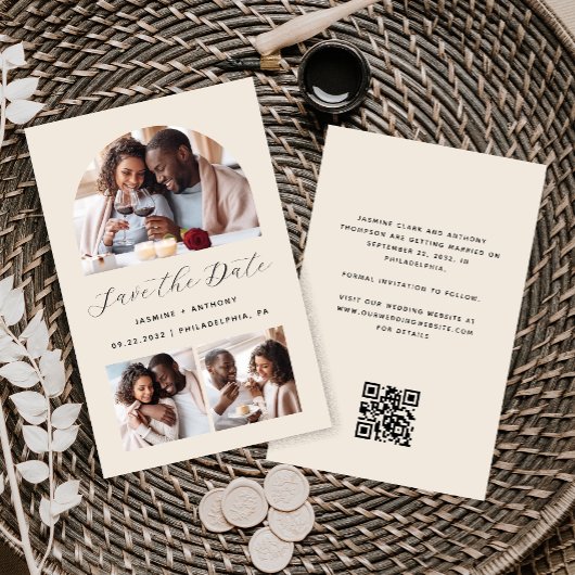 Budget Arch 3-Photo Beige QRコード日付の保存