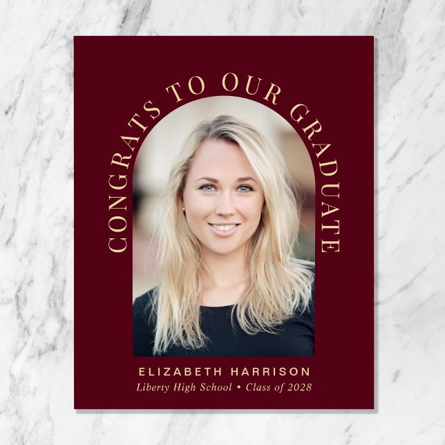 Budget Arch Photo Burgundy卒業発表 (クリエイターアップロード済み)