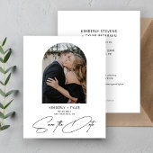 Budget arch photo modern wedding save the date