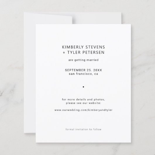 Budget arch photo modern wedding save the date (裏面)