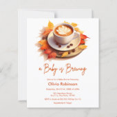 Budget Autumn A Baby is Brewing Baby Shower Invite (正面)