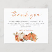 Budget Autumn Pumpkins Photo'結婚s Thank You (正面)