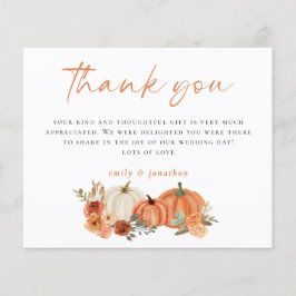 Budget Autumn Pumpkins Photo'結婚s Thank You