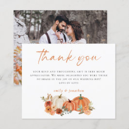 Budget Autumn Pumpkins Photo'結婚s Thank You