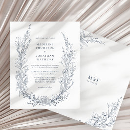 BUDGET Azureアイボリーフローラリースモノグラム結婚ズ