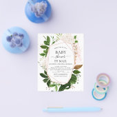 Budget Baby Shower by Mail Greenery Botanical チラシ (シングル)