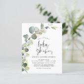 Budget Baby Shower Greenery Eucalyptus Invitations (スタンド正面)