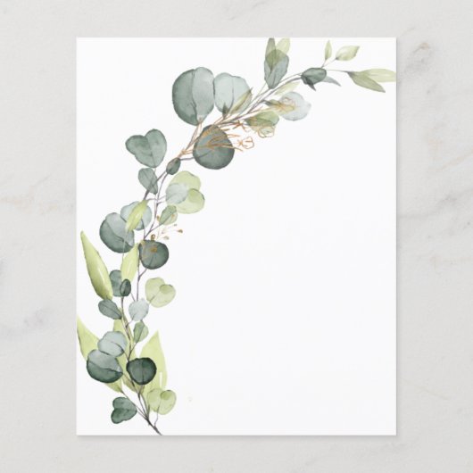 Budget Baby Shower Greenery Eucalyptus Invitations (裏面)