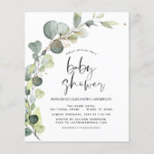 Budget Baby Shower Greenery Eucalyptus Invitations (正面)