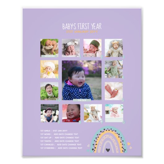 BUDGET Babys 1年目のPHOTO Grandparent Keepsake フォトプリント (正面)