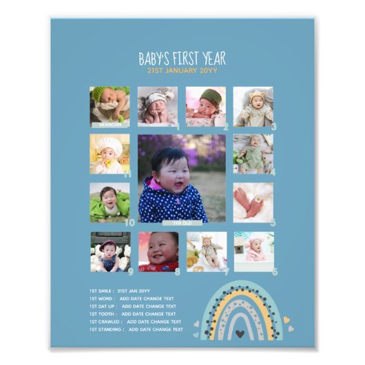 BUDGET Babys 1st Yr Grandparent PHOTO Keepsake フォトプリント (正面)