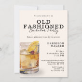 Budget Bachelor Party Old Fashioned Whiskey Theme 招待状 (正面)