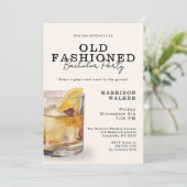 Budget Bachelor Party Old Fashioned Whiskey Theme 招待状 (スタンド正面)