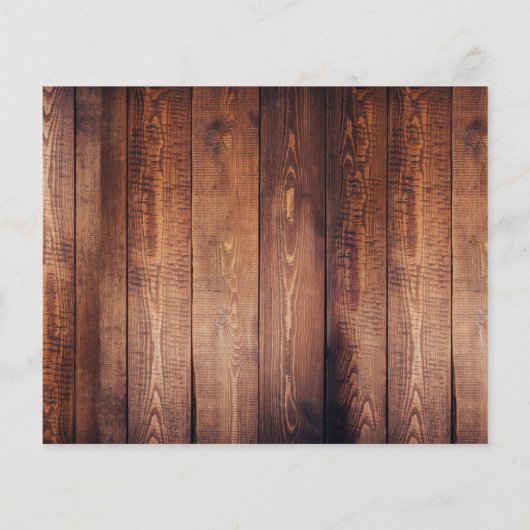 Budget barn wood monogram photo Wedding invitation チラシ (裏面)
