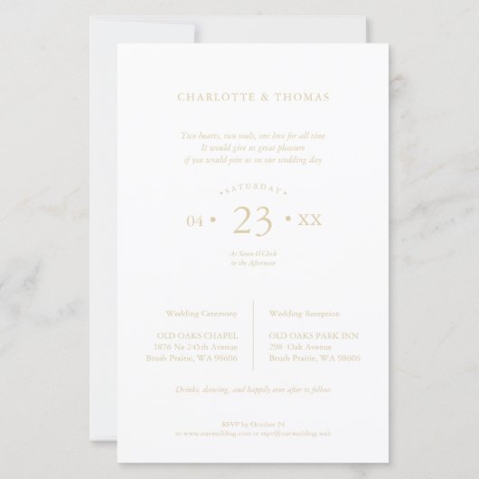 Budget Be our Guest Quote White Fancy Wedding (裏面)