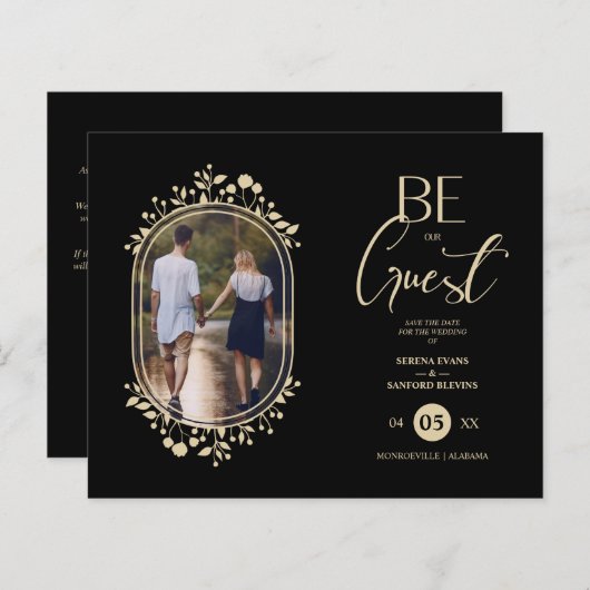 Budget Be our Guest Wedding Floral Frame Photo (正面/裏面)